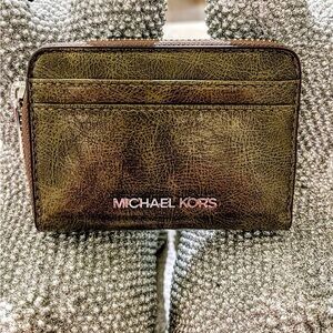 Michael Kors army green Leather Wallet